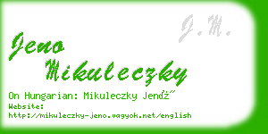 jeno mikuleczky business card